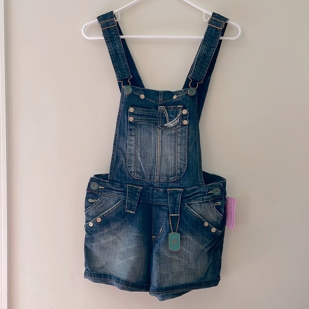 Dollhouse blue Denim Shorts Overalls size 3 juniors